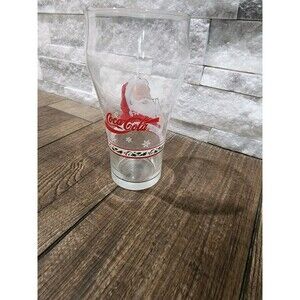 Vintage Coca- Cola Christmas Happy Holidays  Santa Claus glass